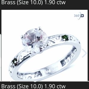 Russian Diopside Ring with Green Amethyst